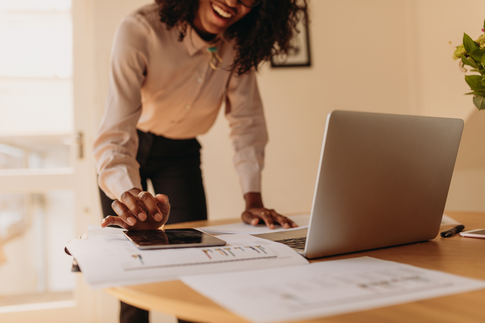 Woman Entrepreneur Working from Home